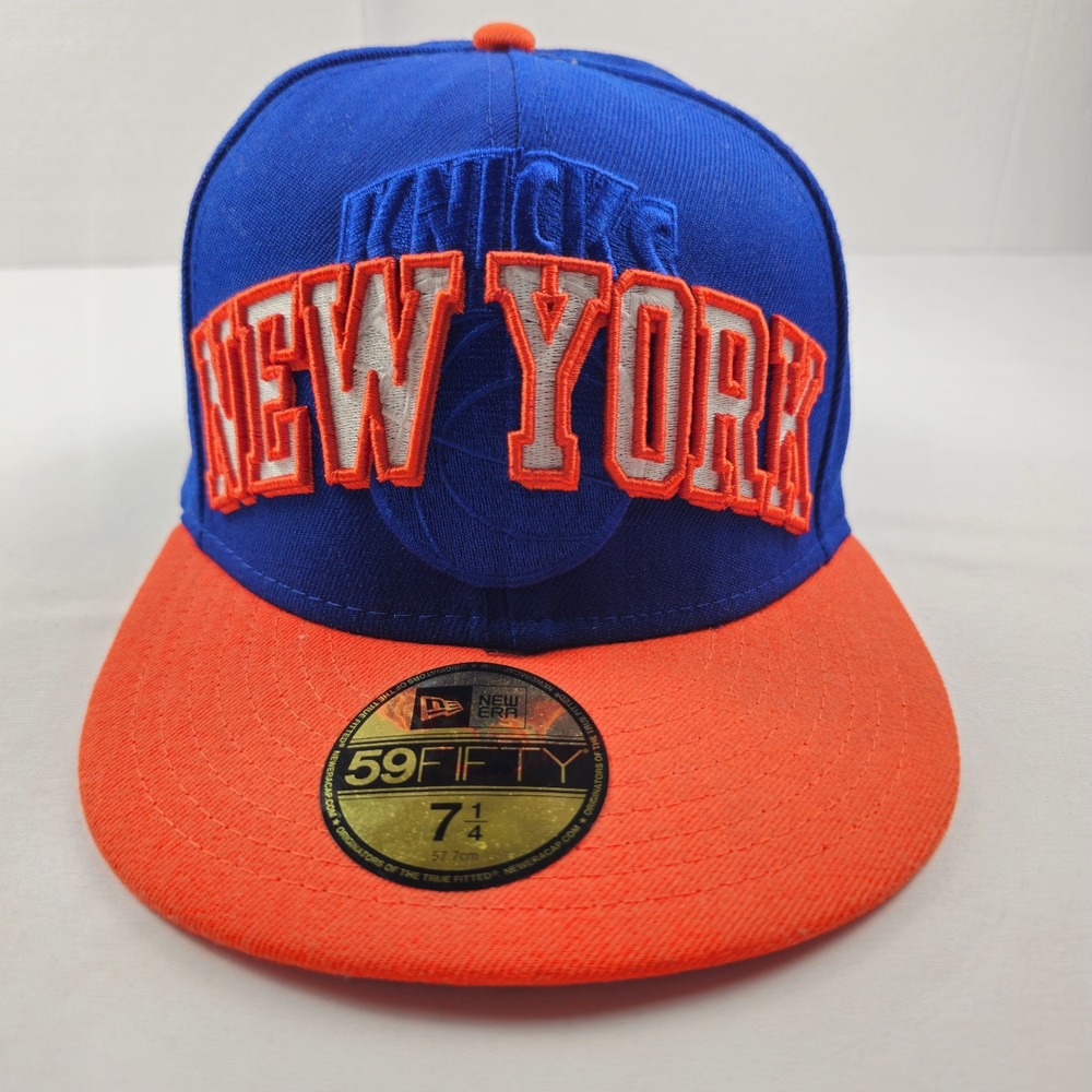 New York Knicks New Era 59FIFTY Fitted Cap Blue/Orange Size 7 1/4 Hardwood Class